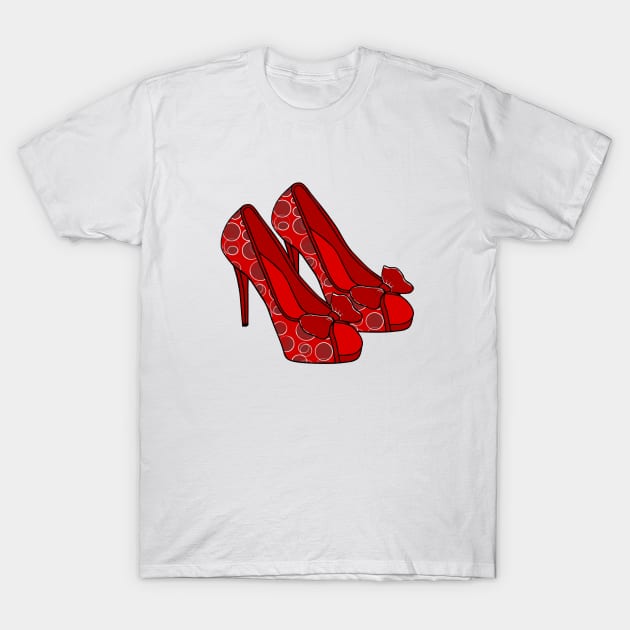 RED Shoes Women Fashion T-Shirt by SartorisArt1